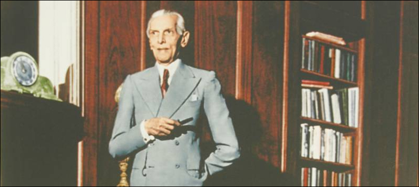 Portræt af Muhammad Ali Jinnah